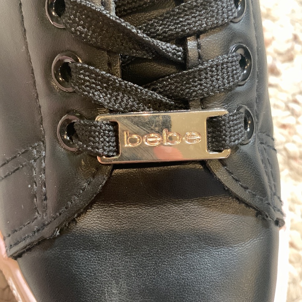 Bebe Laced Low-tops Shoes Black White Silver Girl Size 2/3 (A) - Picture 6 of 9